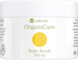 Calivita Body Scrub Organska kozmetična linija Organicare s pilingom za telo 4 v 1 ponuja vrhunski tretma detoksikacije, hidracije, revitalizacije in dvigovanja razpoloženja.